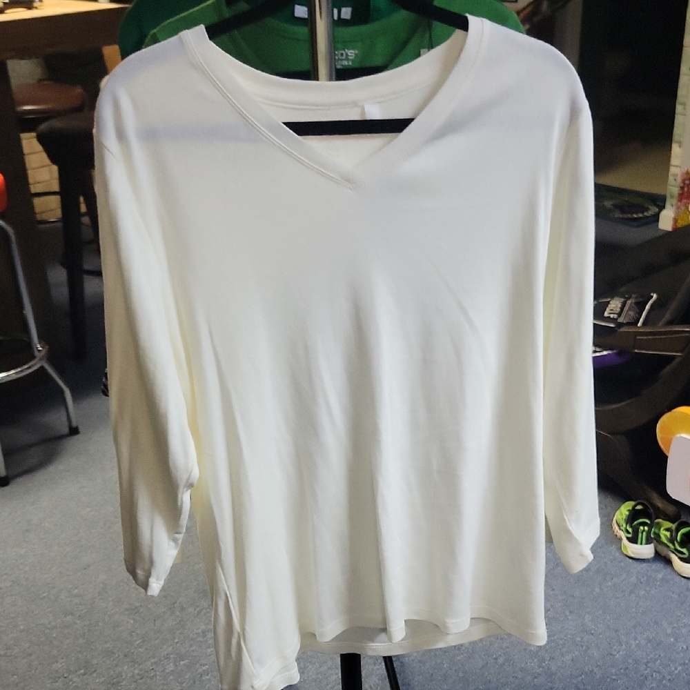 Chico's Cream V-Neck Blouse